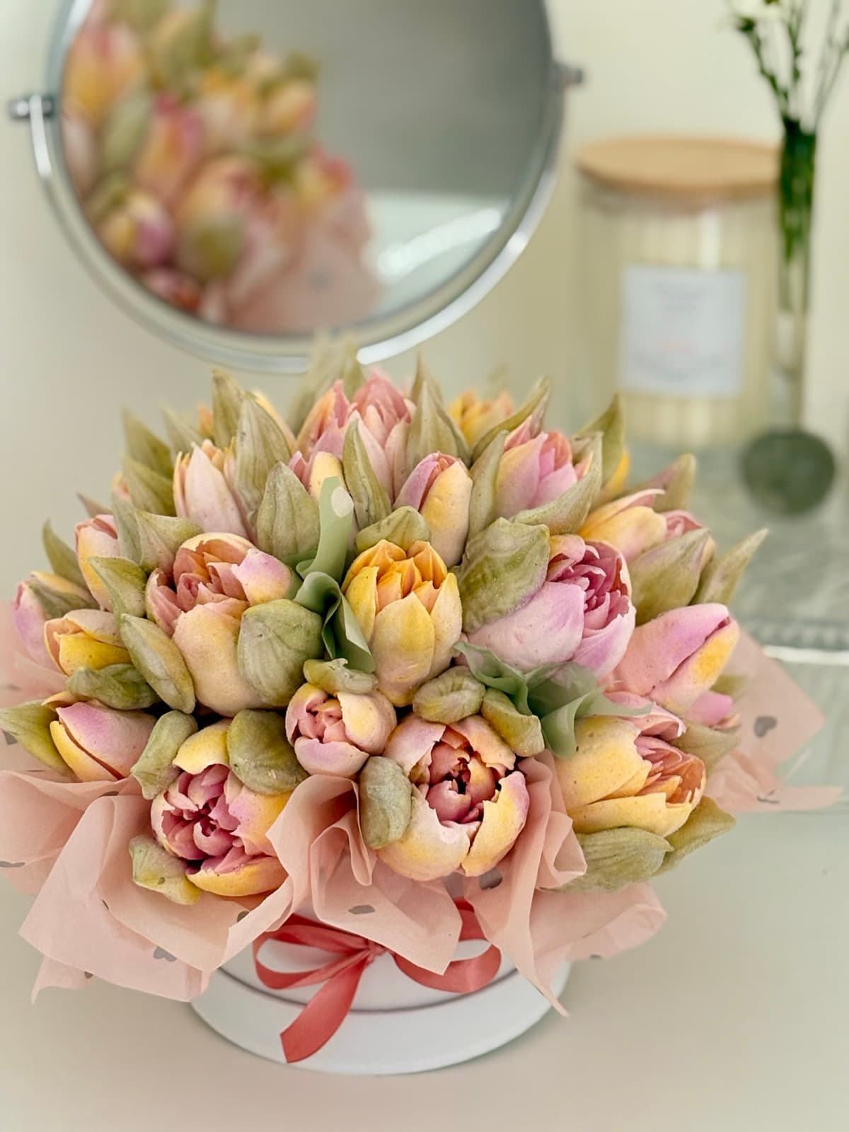 Marshmallow flower arrangement