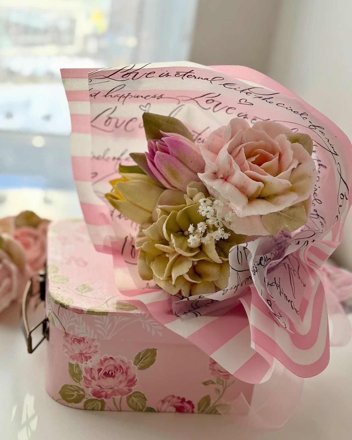 Marshmallow flower arrangement