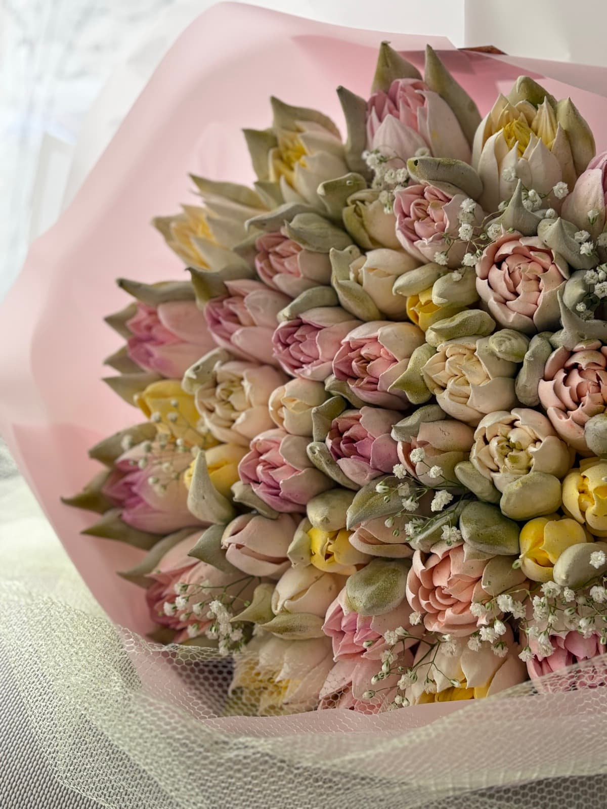 Marshmallow flower arrangement