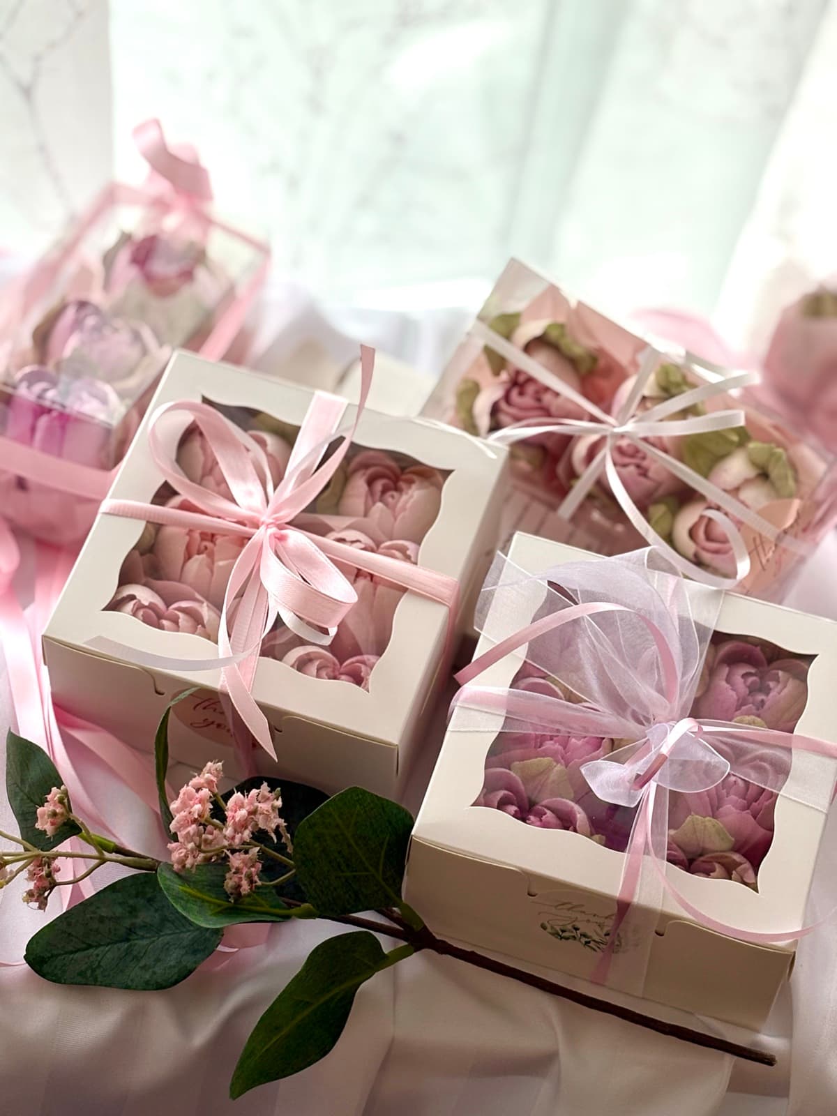 Marshmallow flower arrangement