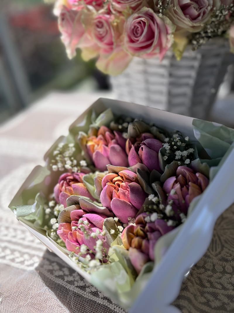 Marshmallow flower arrangement