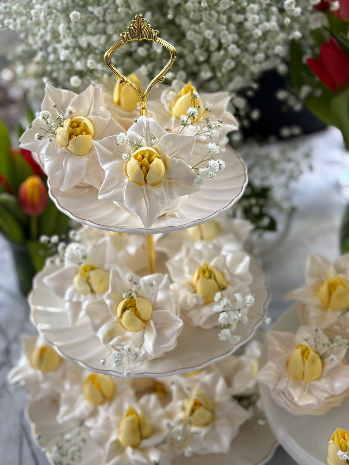 Marshmallow flower arrangement
