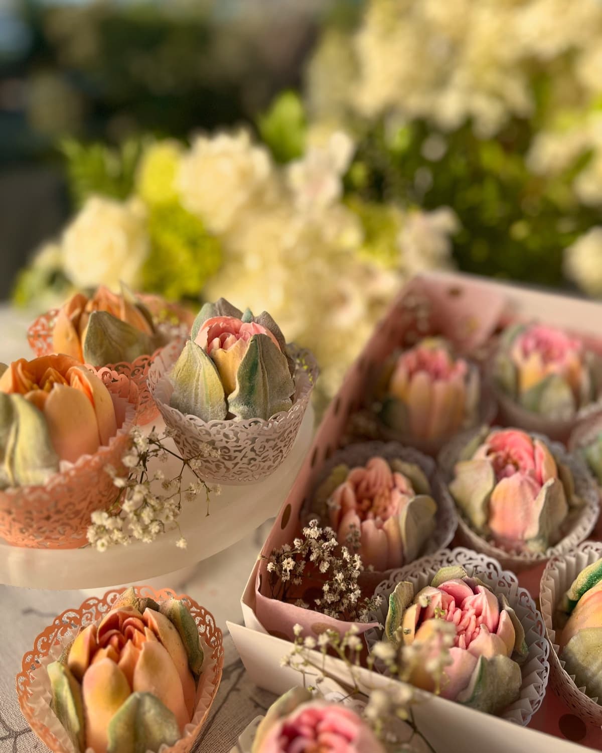 Marshmallow flower arrangement