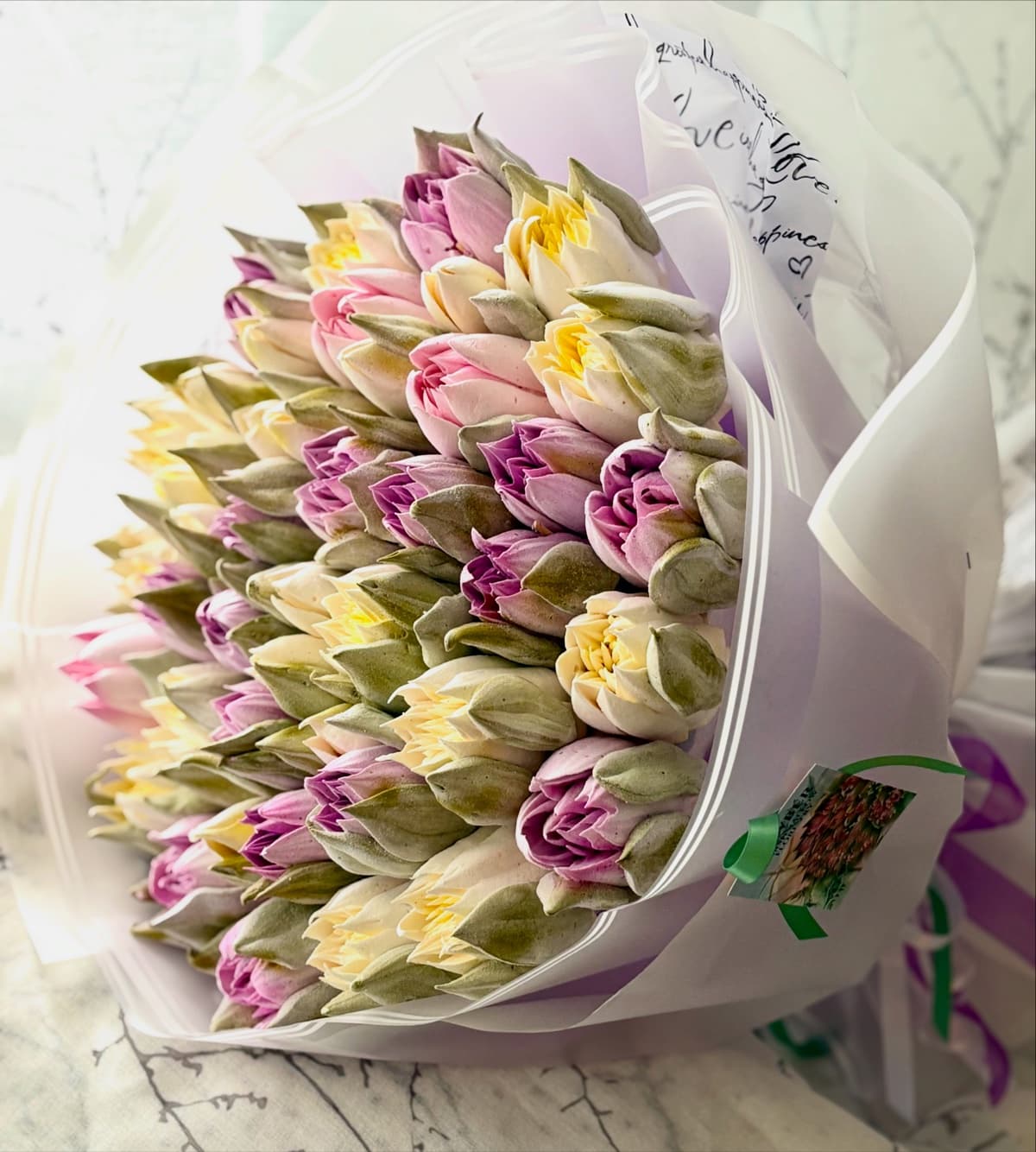 Marshmallow flower arrangement