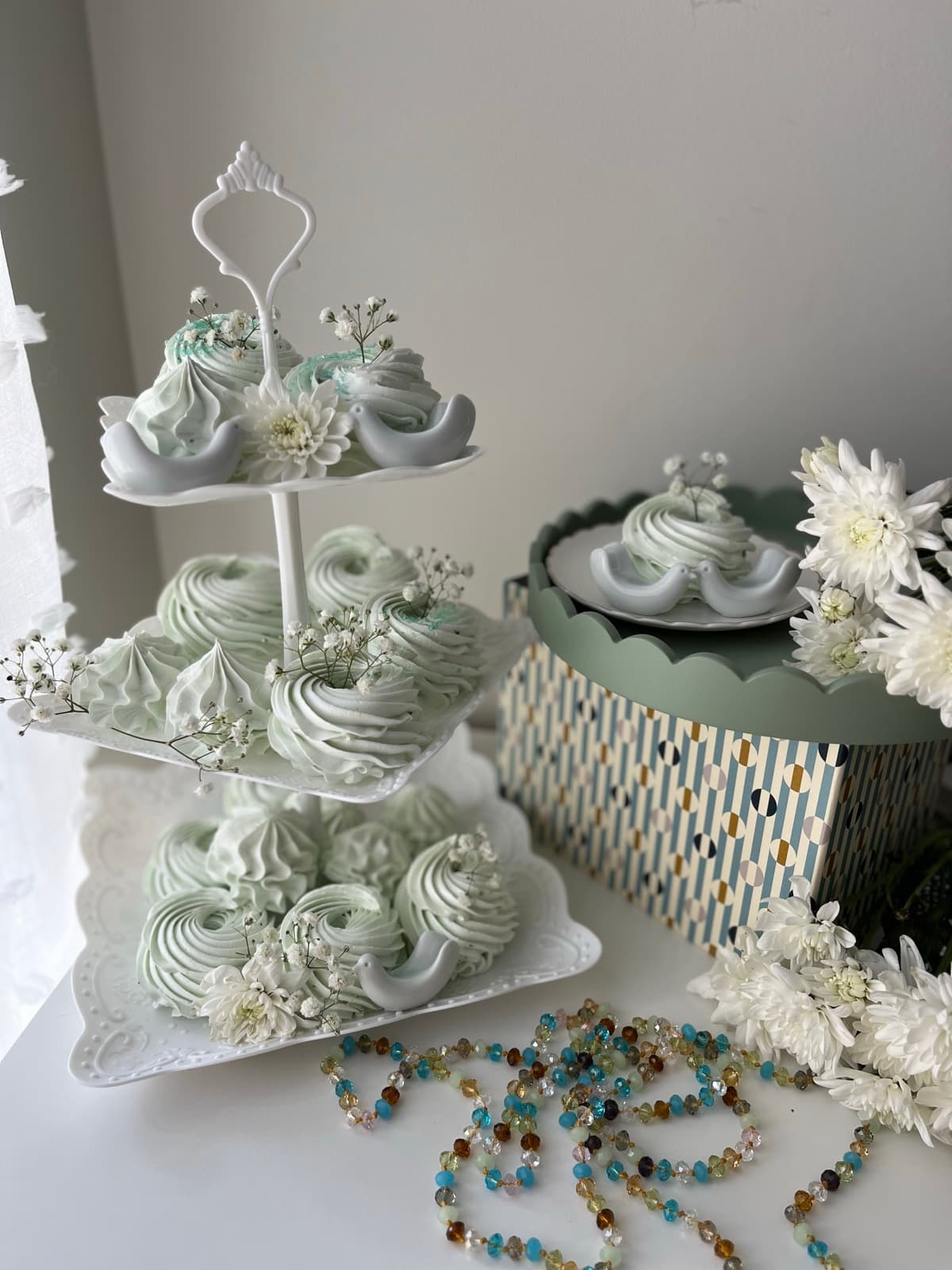 Marshmallow flower arrangement