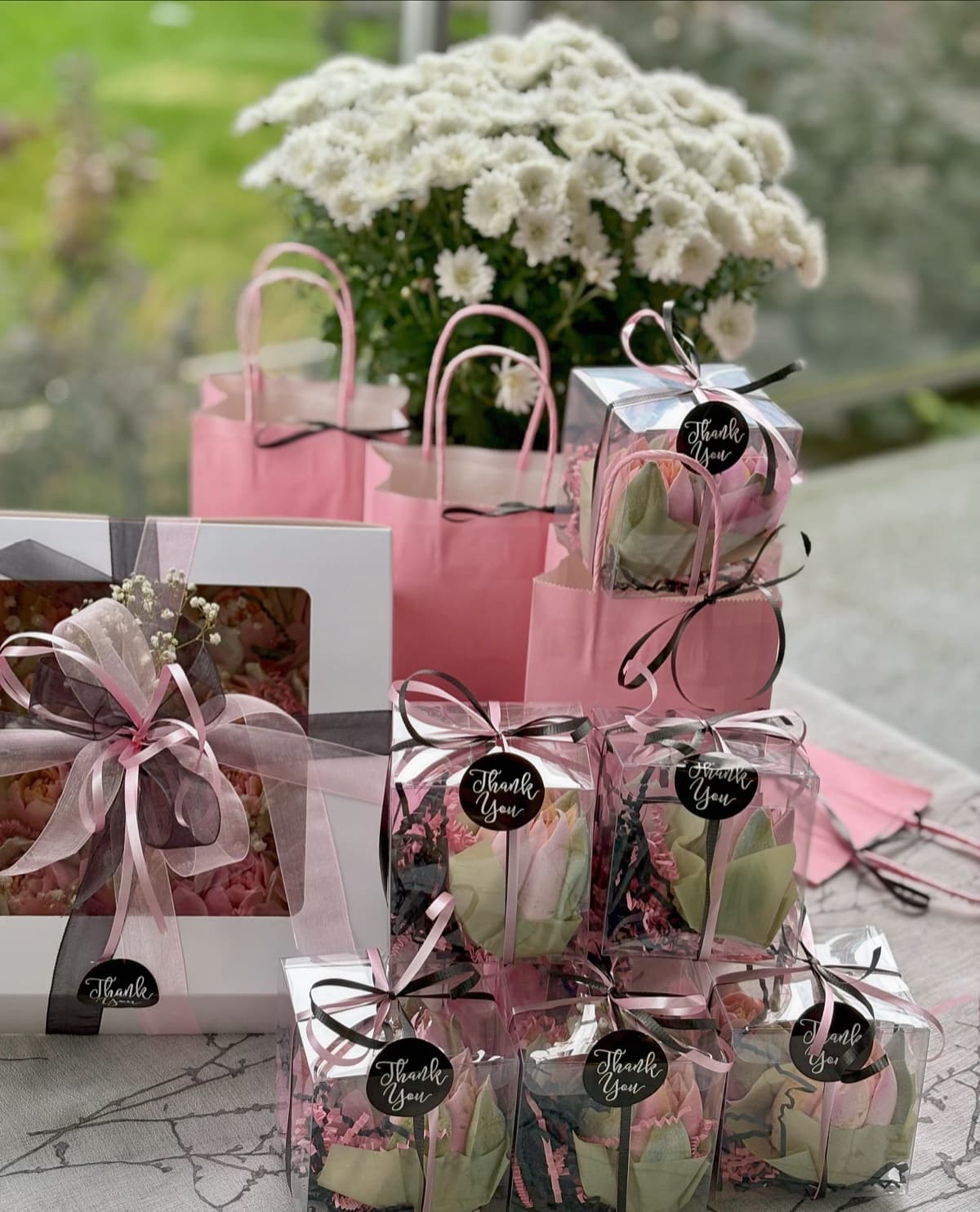 Marshmallow flower arrangement