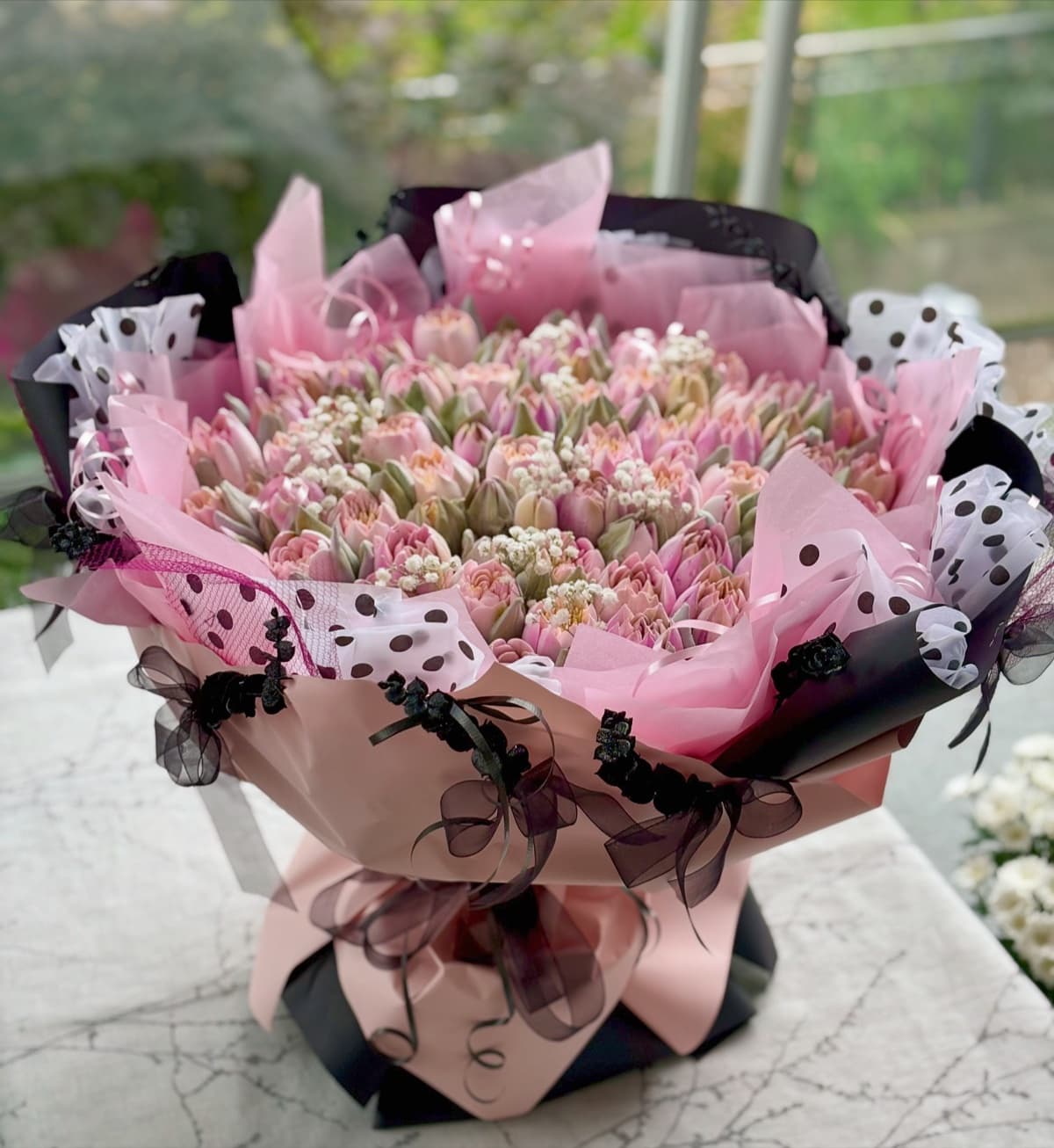 Marshmallow flower arrangement