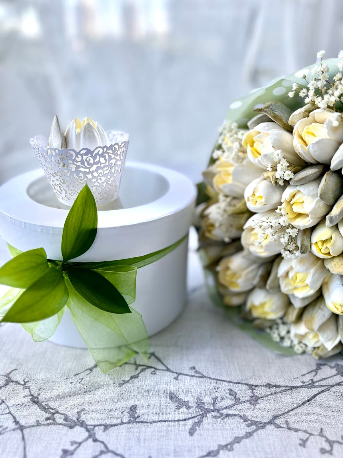 Marshmallow flower arrangement