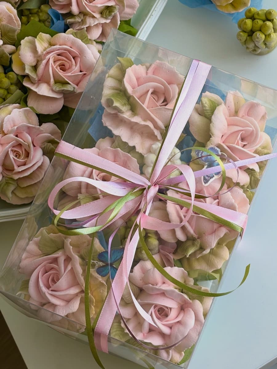 Marshmallow flower arrangement